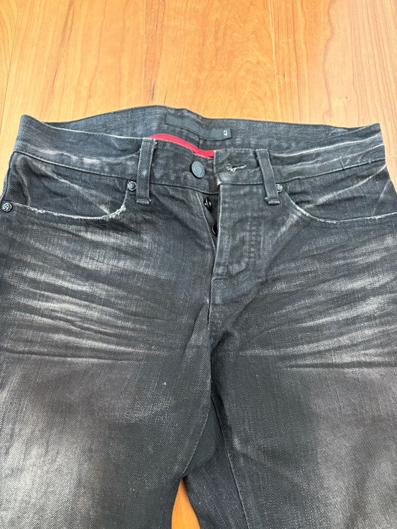 FUGAブラックダメージデニムパンツ