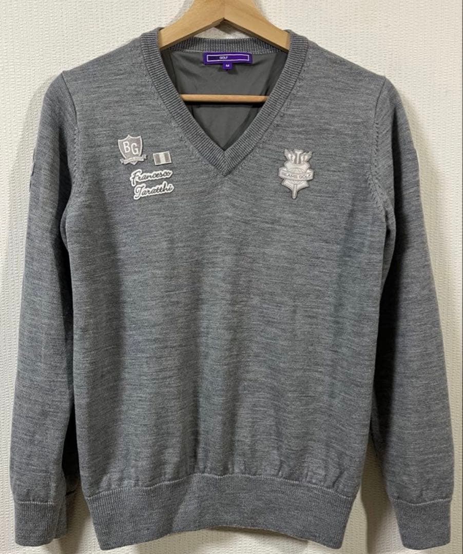 ビームスゴルフ　パープルレーベル　防風タラッティセーター　Mサイズ　グレー　美品