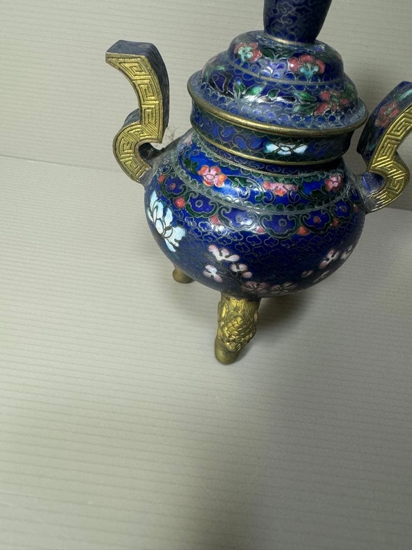 2096 七宝焼　景泰藍　香炉　時代物