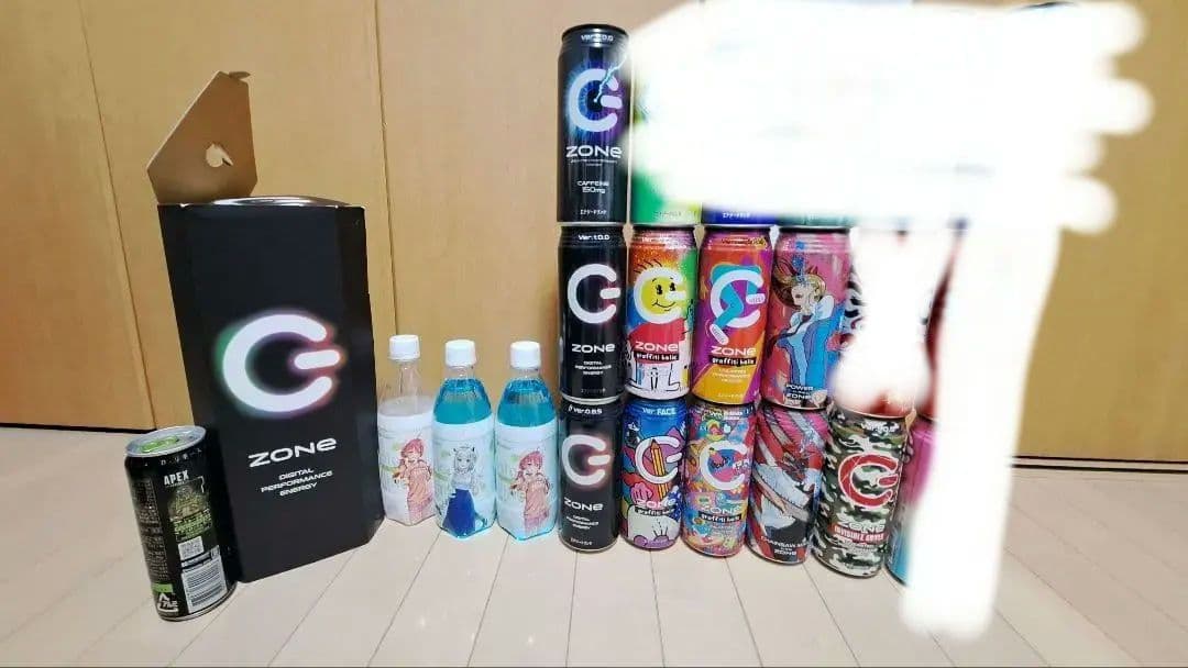 エナドリ ZONE 空き缶 β空き箱 ホロライムソーダ モンスターapexコラボ