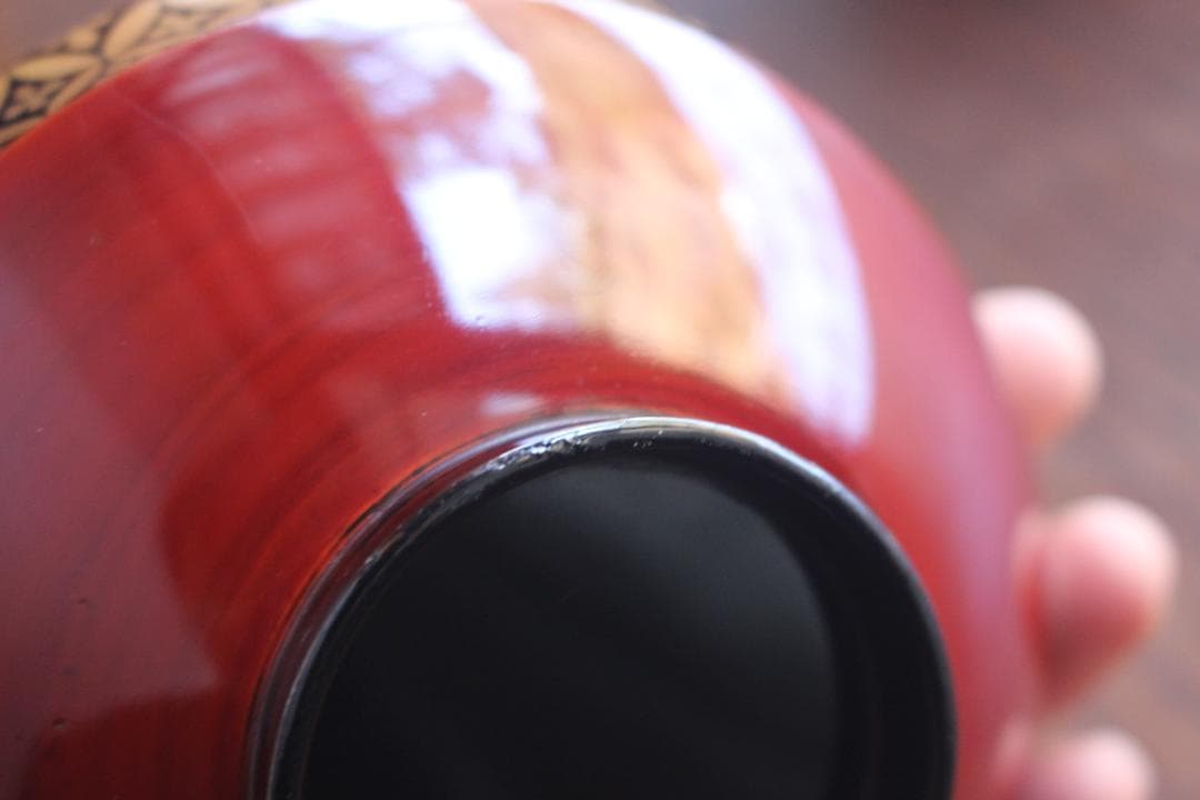 小傷有！極上溜塗に優美な七宝蒔絵の映えるお椀2点（検輪島塗懐石椀蒔絵椀