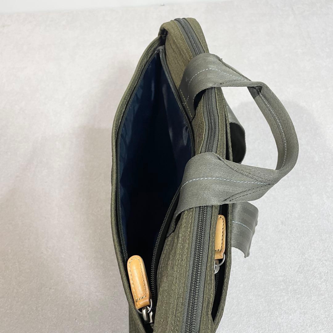 【極美品】ポールスミス ブリーフケース 2way オリーブ ナイロン×レザー