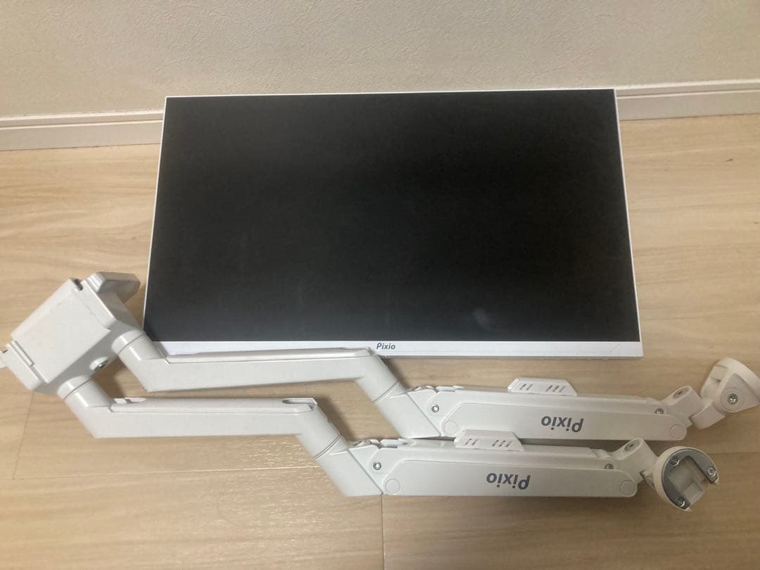 m*m様 Pixio デュアルモニターアーム ホワイトゲーミングモニター