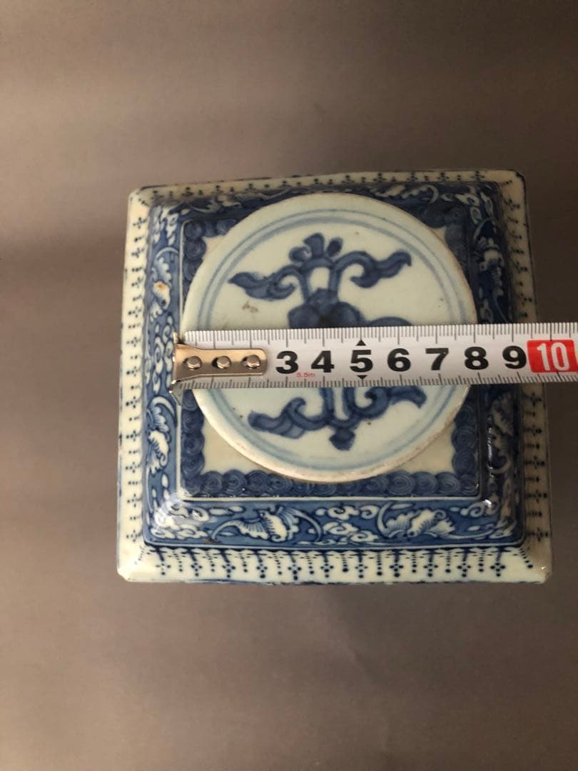 中国骨董古美術　青花茶壺　宣徳年製　アンティーク