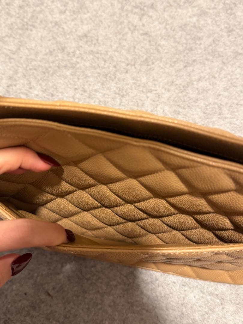 CHANEL ベージュ 復刻トートキャビアスキン トート/ハンドバッグ