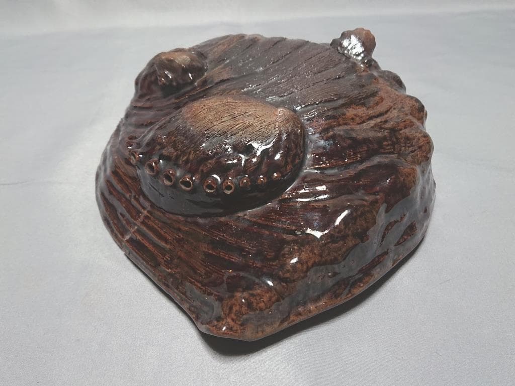 47　旧家蔵出し　茶道具　古高取　鮑型　鉢