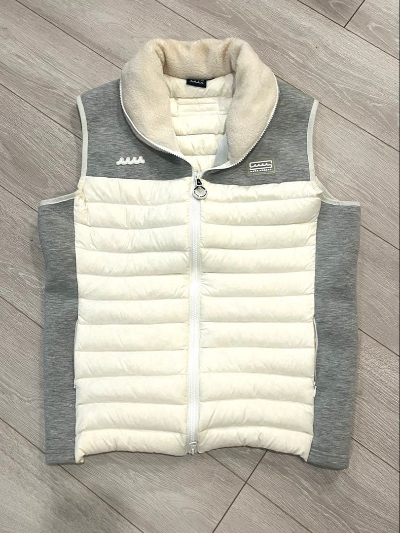 ダウンベスト ホワイト/グレー ノースリーブ