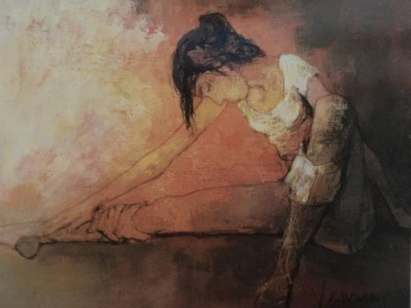 ジャンセン 「稽古する踊り子・オレンジ色の基調」、繊細、可憐、希少画集画