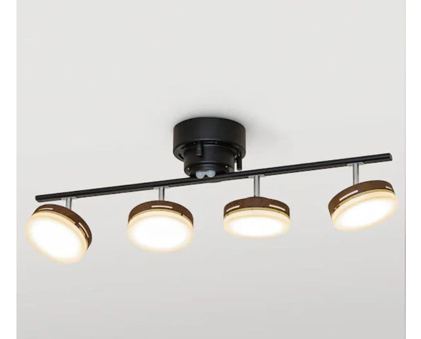 シーリングライト 4灯 黒/ブラウン リモコン2つ付き