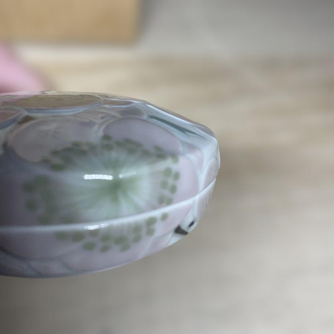 森洋　彩埏梅花文香合　共箱