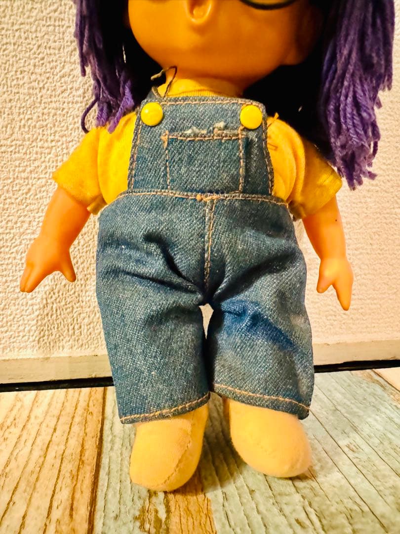 アラレちゃん ぬいぐるみ デニムオーバーオール　ビンテージ