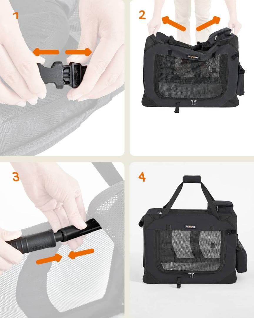 持ち運び 便利 折りたたみ式 ペットキャリー