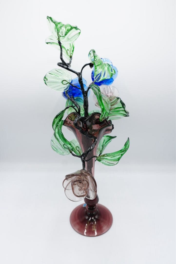 希少　琉球手づくりガラス　花瓶　薔薇　レイアウト式