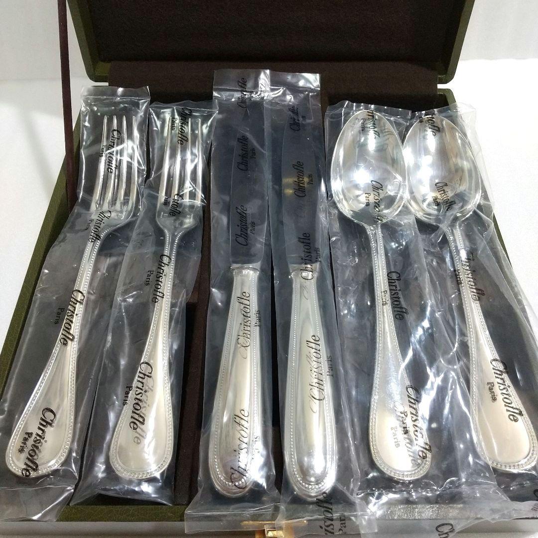 クリストフル パール 未開封 テーブル ナイフ フォーク スプーン 6点 セット