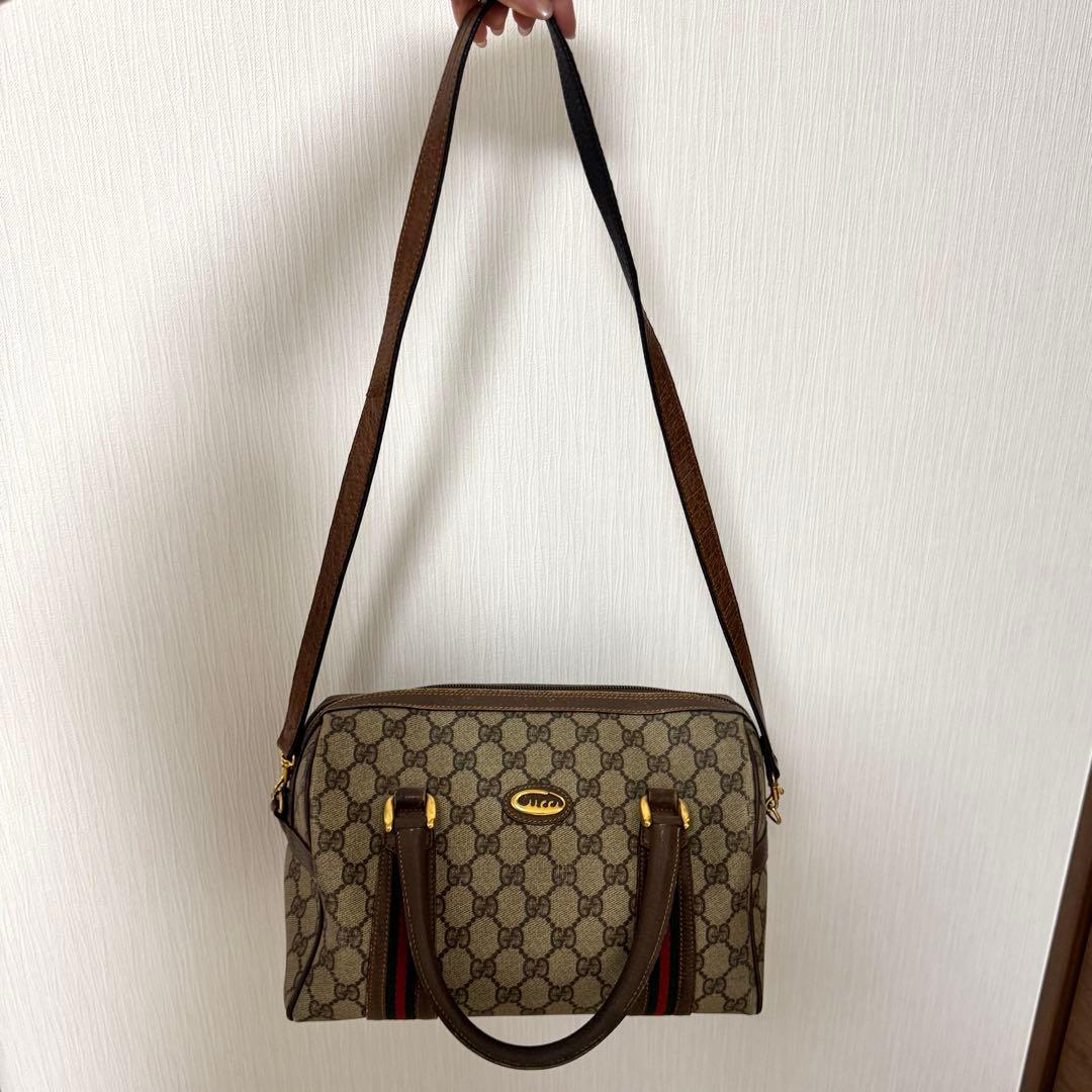 GUCCI グッチ GG柄シェリーライン ハンドバッグ ボストンバッグ