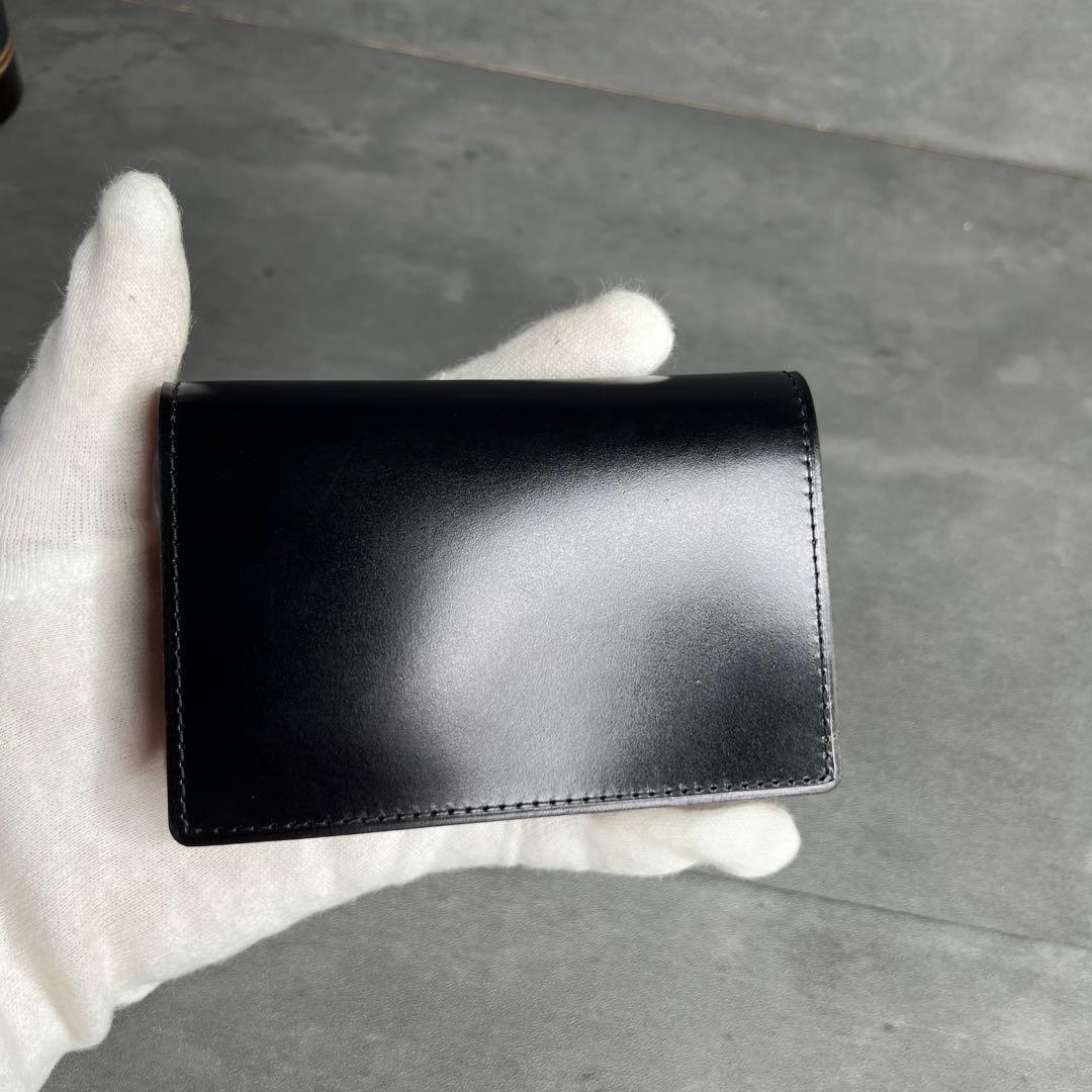 【極美品】土屋鞄 コードバン 名刺入れ ブラック V字マチ 大容量 カードケース