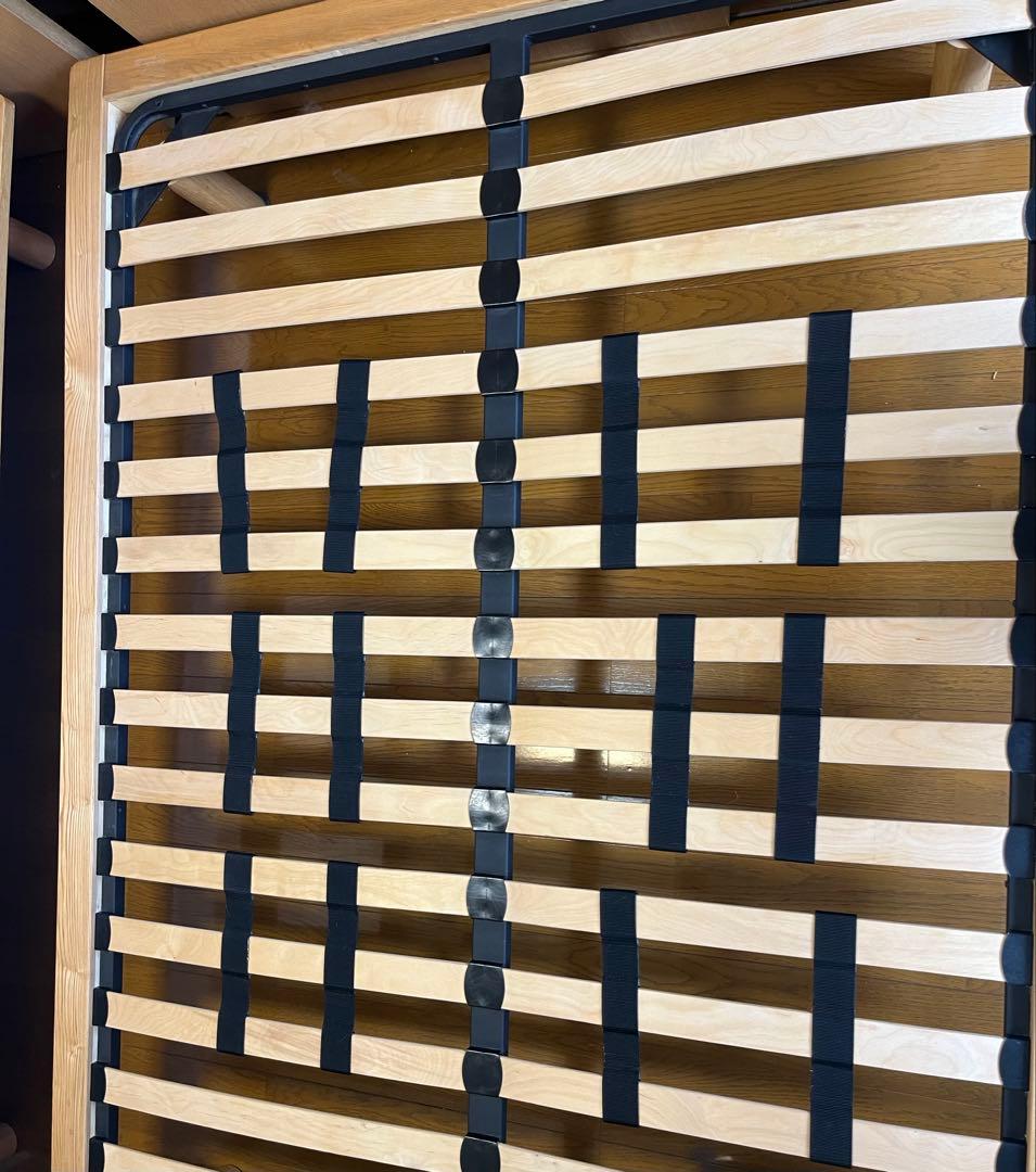 無印　タモ材　ダブルベッドフレーム