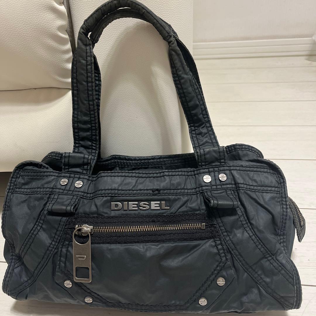 90s 希少　ディーゼル　アーカイブメタルロゴ　ミニボストンバッグ　y2k