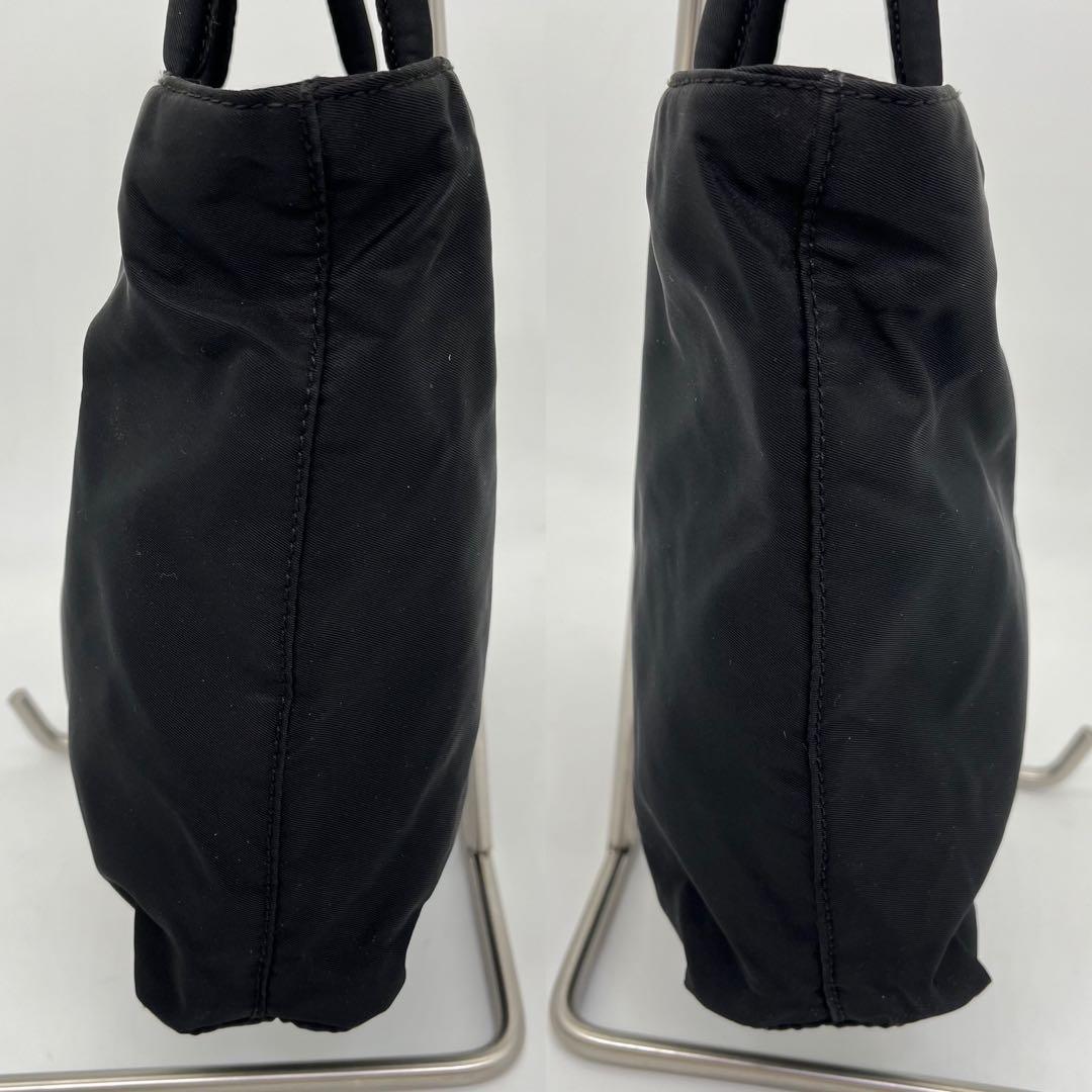 PRADA ハンドバッグ ミニトート 手提げ 三角プレート テスートナイロン 黒