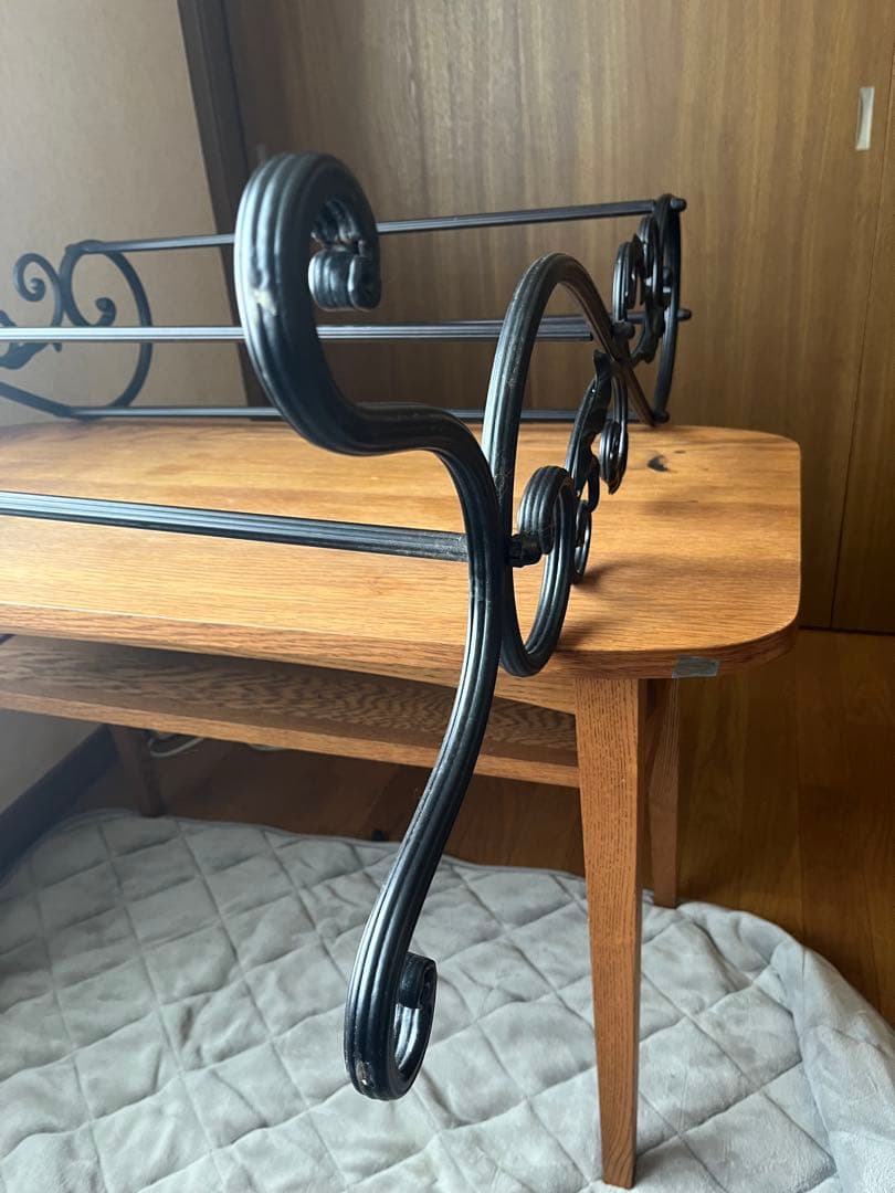 アイアン製　タオルハンガー　ブラック 組み立てカンタン