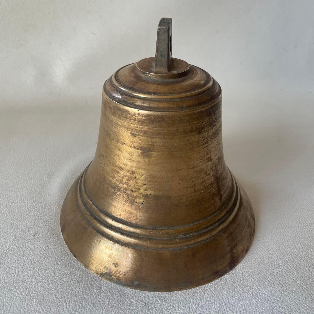 真鍮製 マリンベル 鐘 釣鐘 半鐘 大型サイズ 直径 20㎝ 中古品