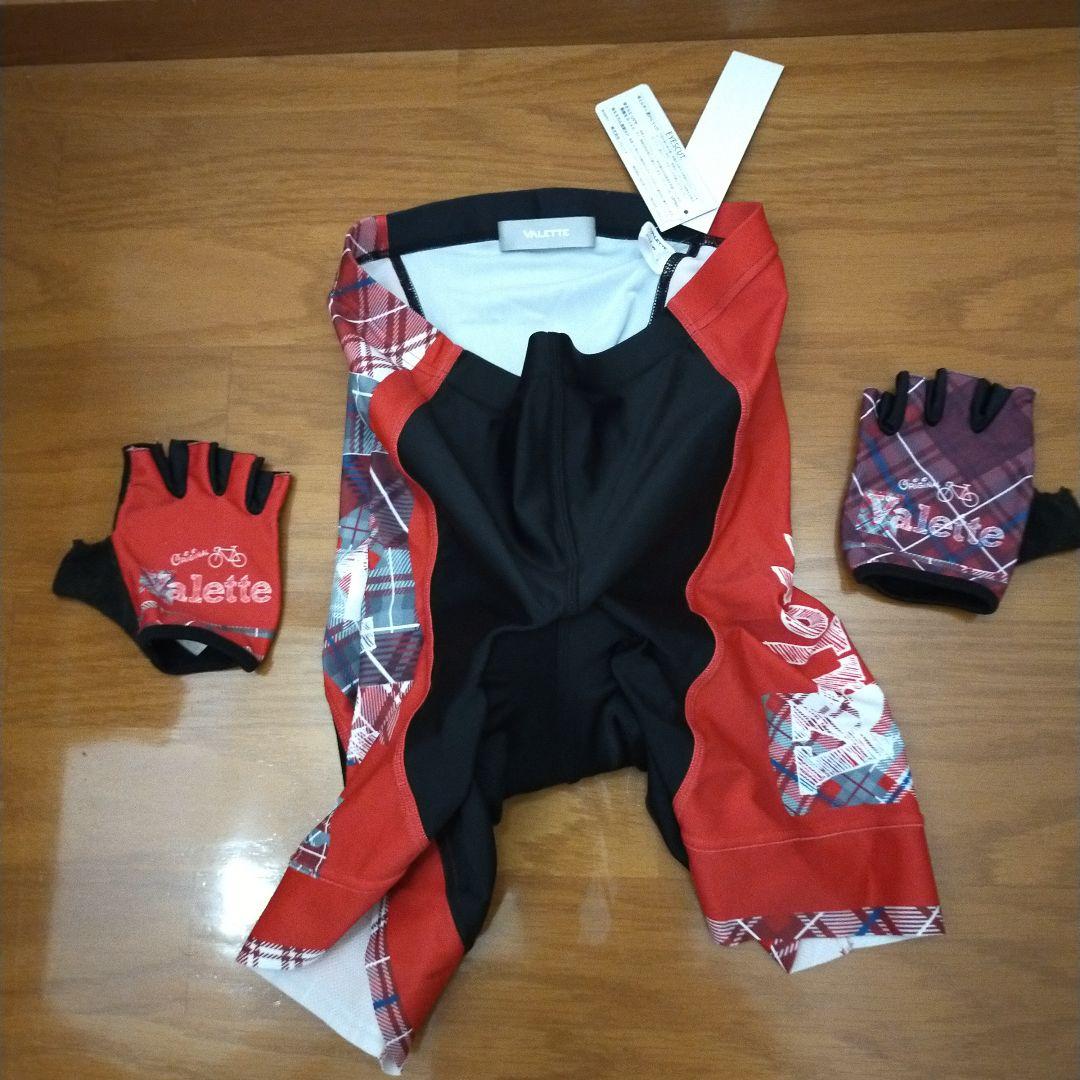 Valette サイクリングウェア 赤 チェック柄
