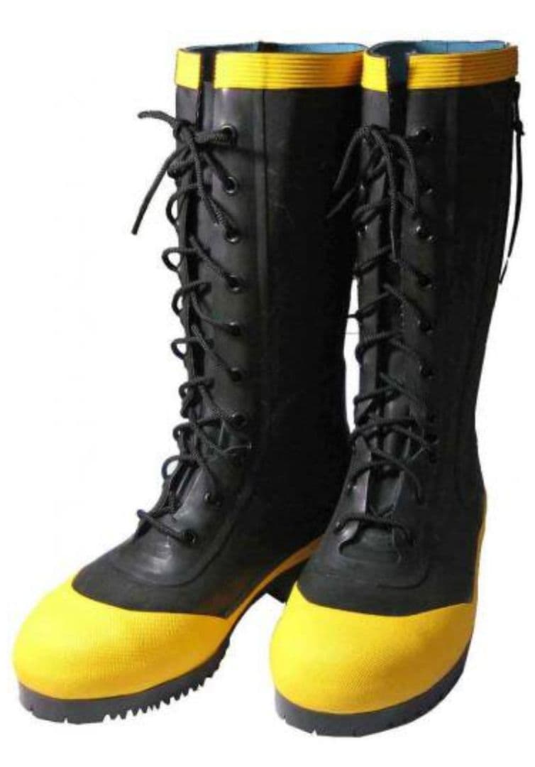 ゴム製安全靴 26.5cm 黒/黄色/緑