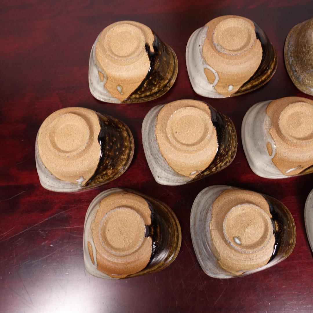 貴重な10客揃い 朝鮮唐津 沓形 向付 10客 在銘