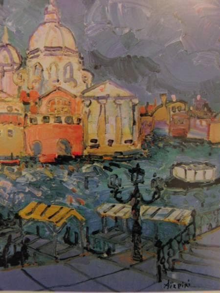 ポール・アイズピリ、ヴェニス、希少画集画、新品高級額、額装付、状態良好