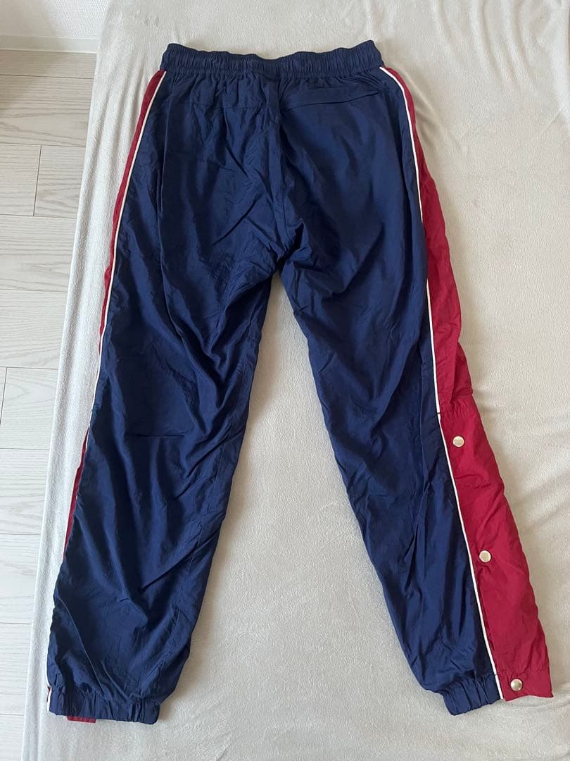 LYFT サイドボタン ナイロン　トラックパンツ ネイビー/ワインレッド　M