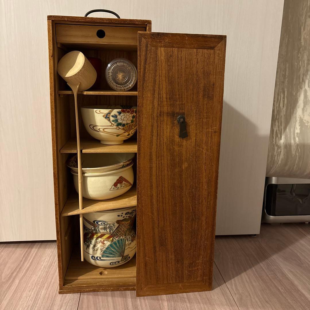 茶道具 茶碗　短柵箱　一式 京焼　平安　仁清　昌山作等