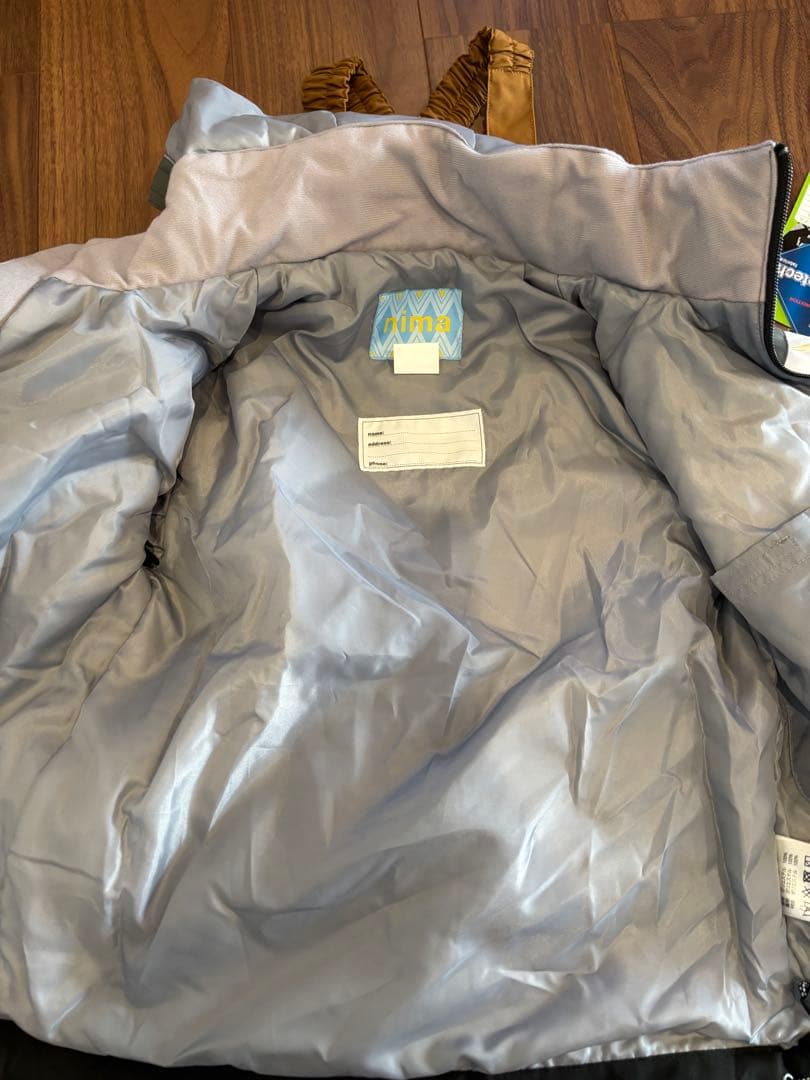 子ども用スキーウェア 130cm グレー/黒/ベージュ