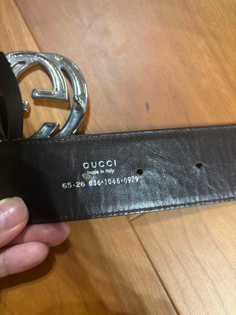 GUCCI 茶系　レザー ベルト　レディース