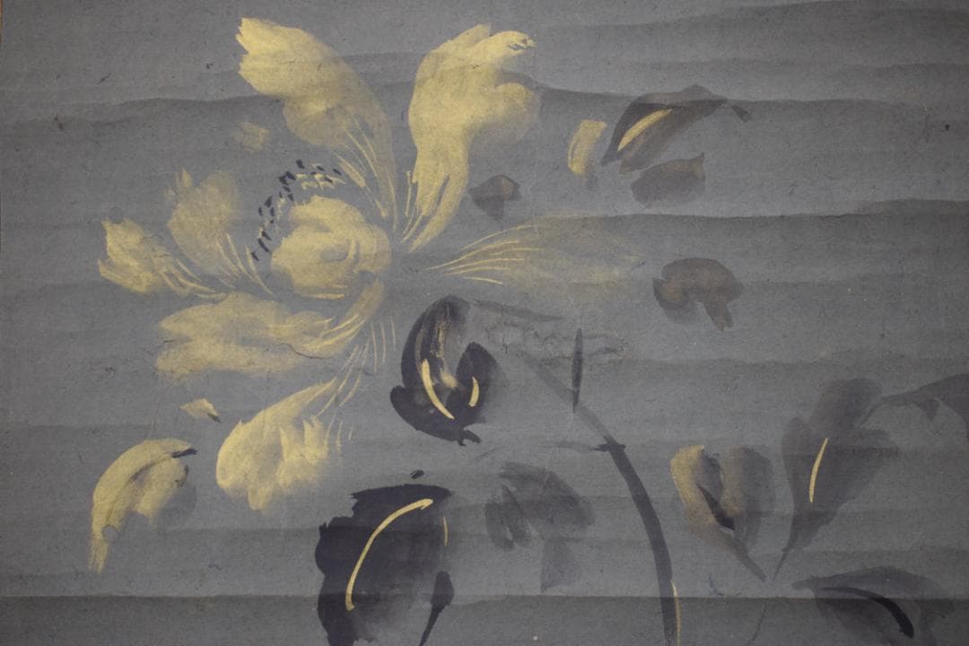 【真作】狩野養川院惟信/花図/牡丹図/掛軸☆宝船☆Y-610　JM