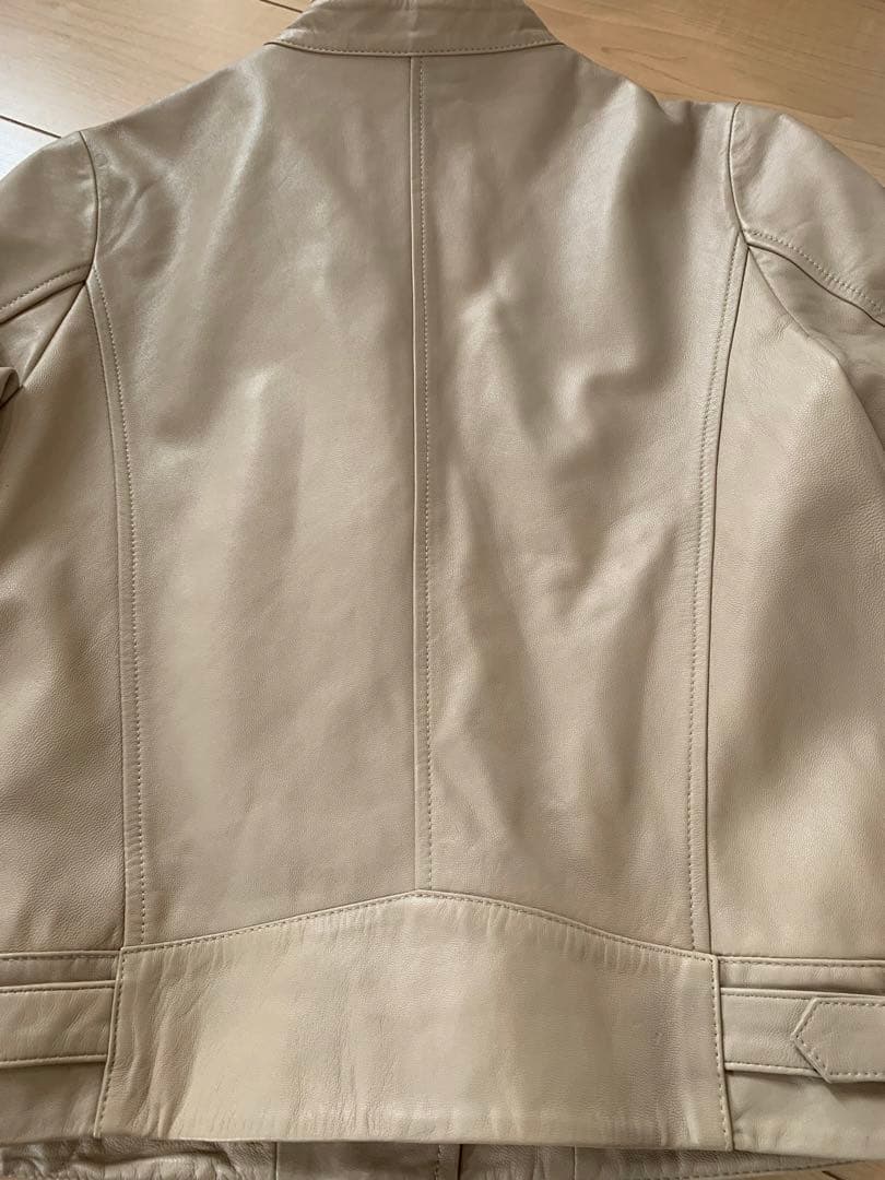 jena ライダースジャケット ベージュ 本革 羊革