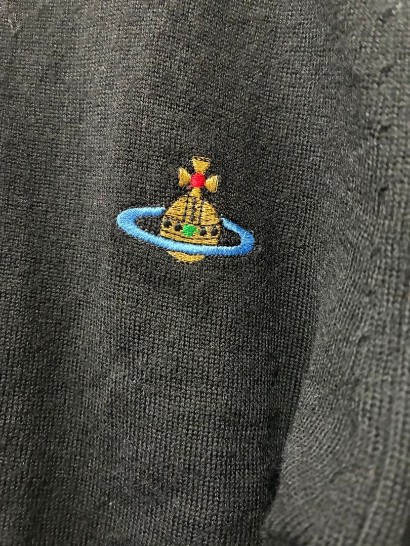 ヴィヴィアンウエストウッド　ウール長袖カーディガン　黒　ブラック　イタリア製