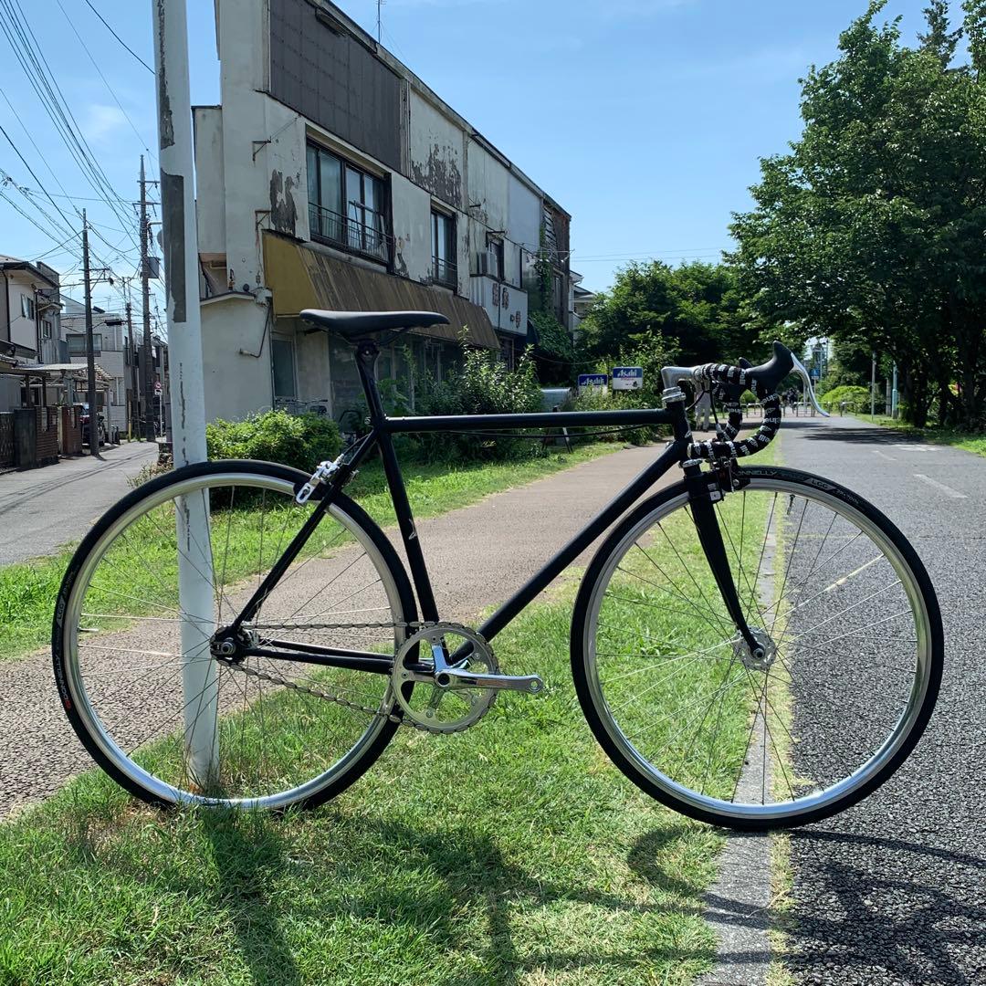 【完成車】MAKINO シングルスピード 固定 競輪 ピスト ブラック NJS