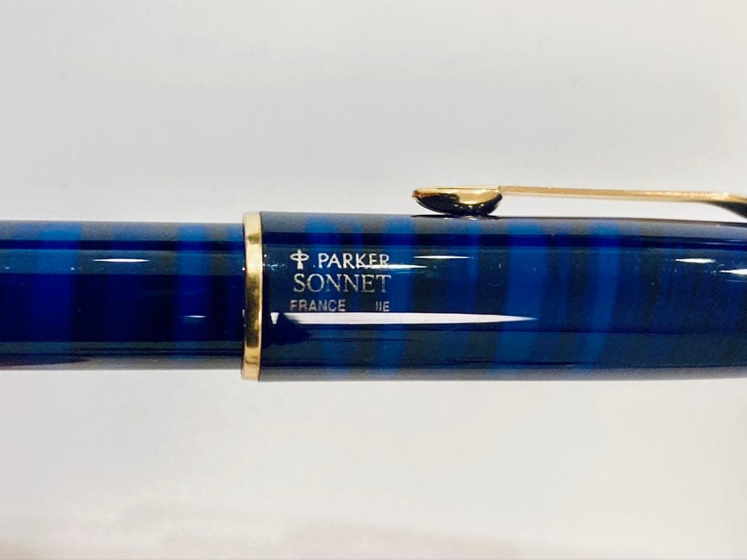 【フランス製】パーカー高級万年筆 ソネット ブルーマーブル PARKER