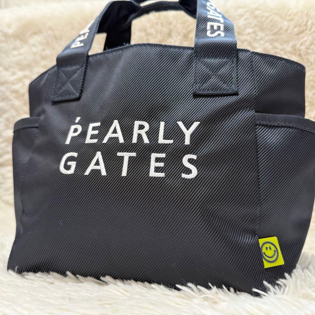 【美品】パーリーゲイツ カートバッグ トートバッグ 刺繍ロゴ ネイビー ゴルフ