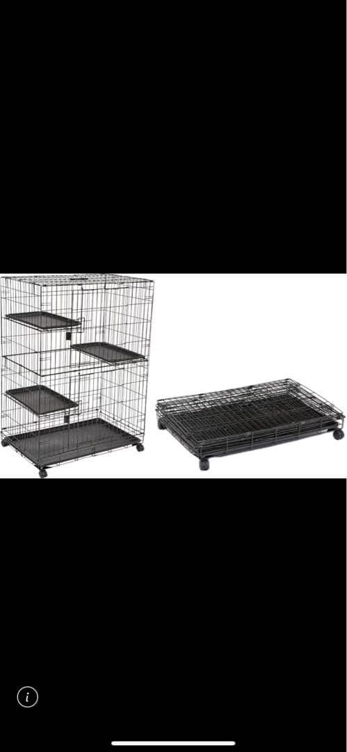 大型キャットケージ ブラック 3段