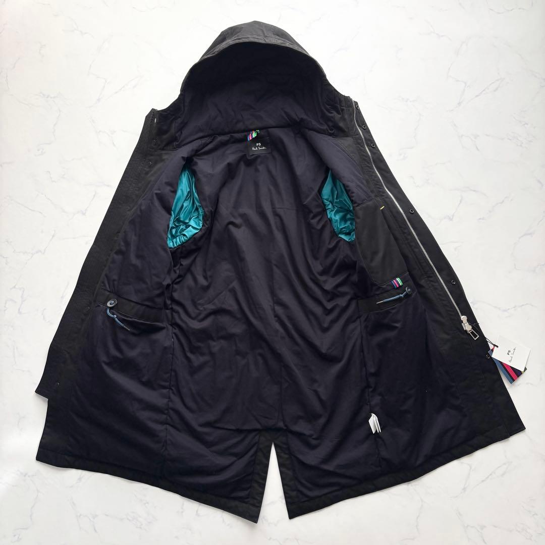 ポールスミス モッズコート アウター フーデッド マルチカラー ブラック M