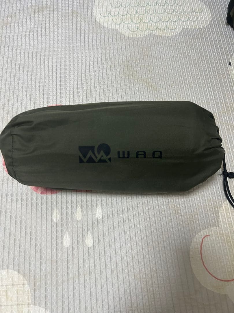【美品】WAQ オリーブ コット＋インフレータブルマット＋ピロー　3点セット