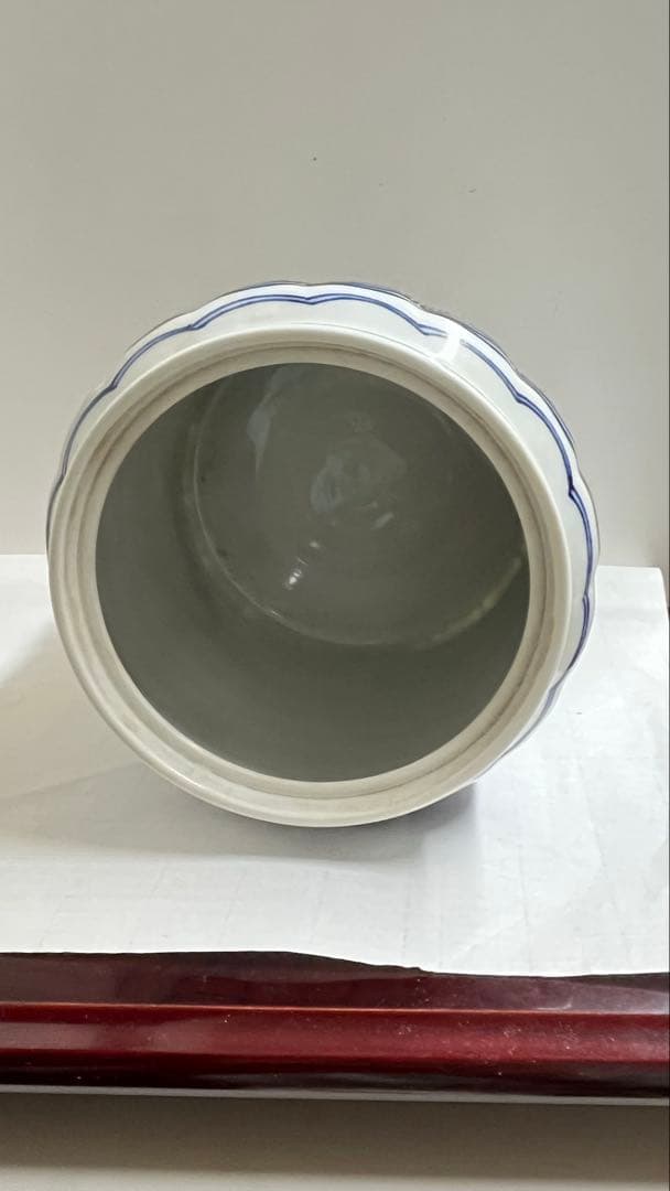 平安春峰造染付水指　 共箱　未使用品　値下げしました。