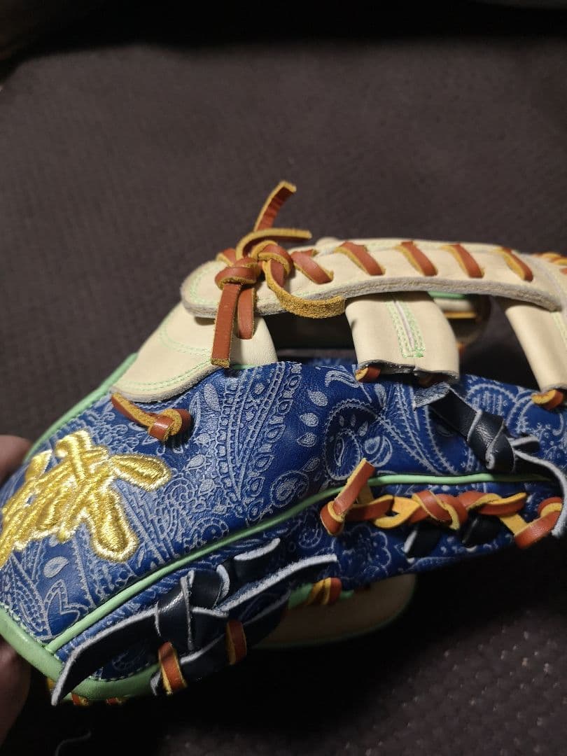 【プロフィール必読】誠 ペイズリー柄 軟式グローブ